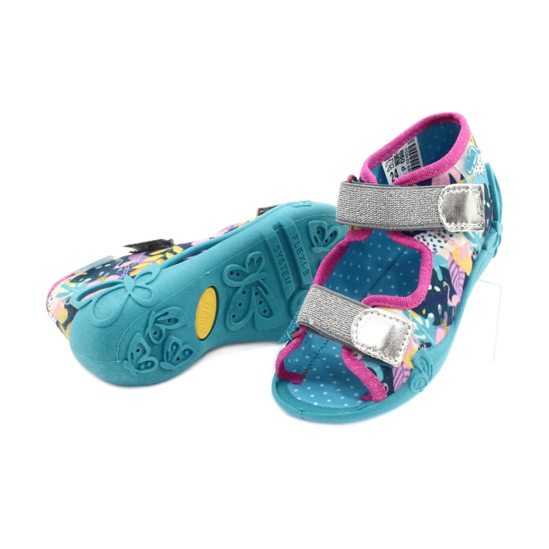 Scarpe per bambini Befado 242P098 blu rosa argento multicolore 3