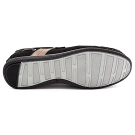 Kampol Mocassini uomo traforati per l'estate 53/3 / P nero beige 1