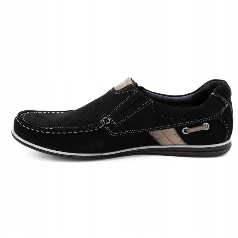 Kampol Mocassini uomo traforati per l'estate 53/3 / P nero beige 2