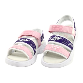 American Club Sandali Sportivi Sottopiede in Pelle RL29/21 Rosa e viola 1