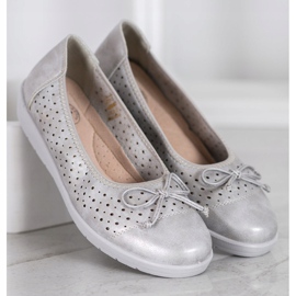 SHELOVET Ballerina traforata sulla piattaforma grigio 2