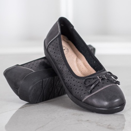 SHELOVET Ballerina Openwork Su Paltform nero 2