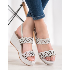 Aclys Sandali con zeppa grigio 1