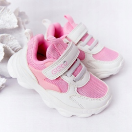 Scarpe Sportive Bambini Sneakers Bianco e Rosa Zucchero 2