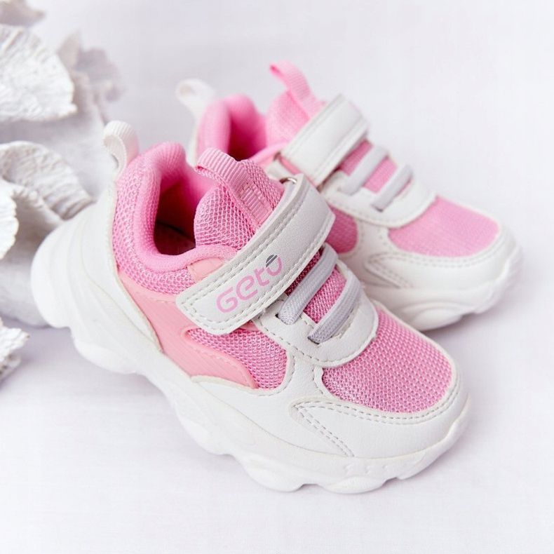 Scarpe Sportive Bambini Sneakers Bianco e Rosa Zucchero 2