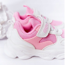 Scarpe Sportive Bambini Sneakers Bianco e Rosa Zucchero bianca 1