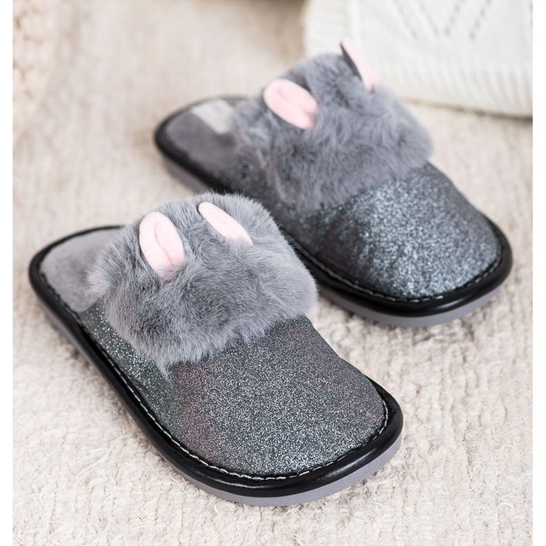 Bona Pantofole Glitter Con Danni grigio 1
