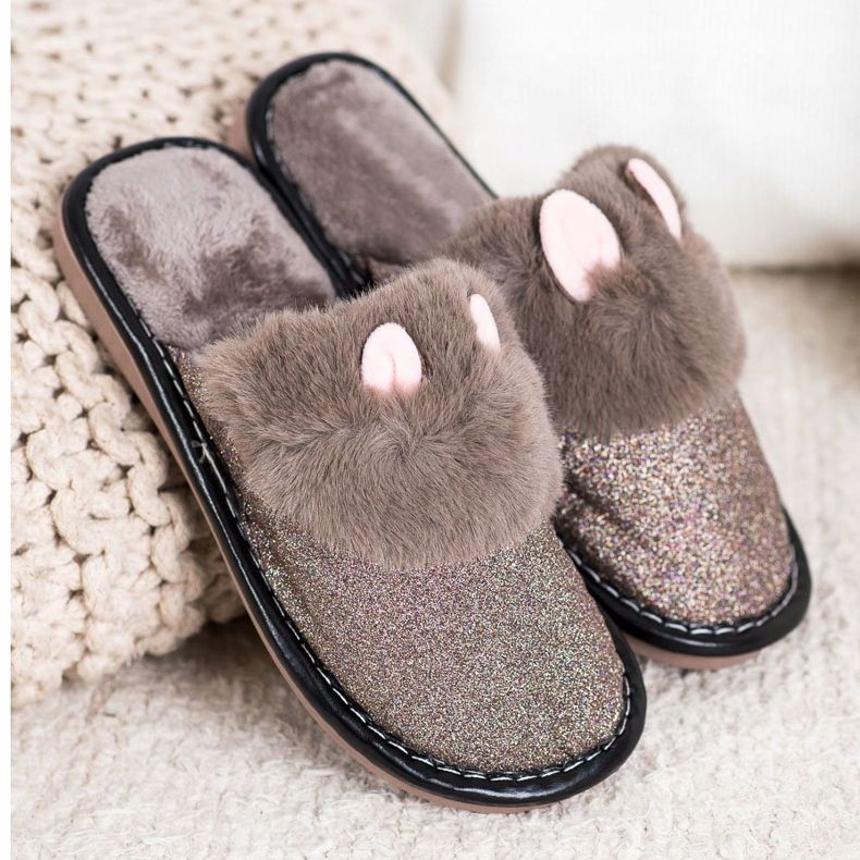 Bona Pantofole Glitter Con Danni beige 1