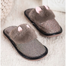 Bona Pantofole Glitter Con Danni beige 2