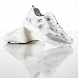 Goodin Sneakers in pelle bianca e argento bianco 1