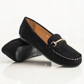 SHELOVET Mocassini Kalsic in camoscio nero 1