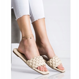Goodin Pantofole in ecopelle intrecciata beige 2