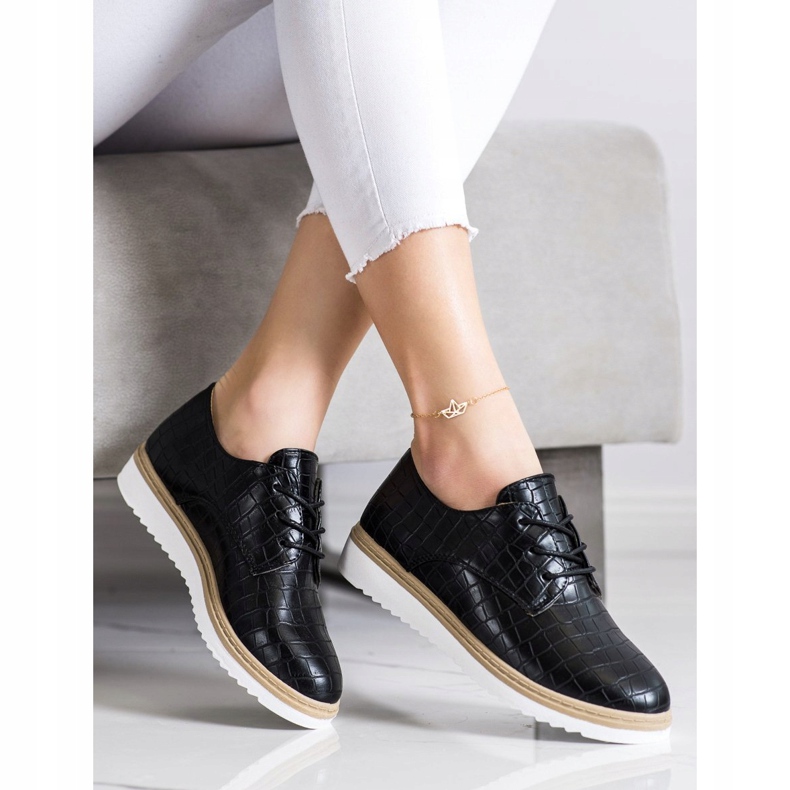SHELOVET Scarpe nere con stampa serpente nero 2