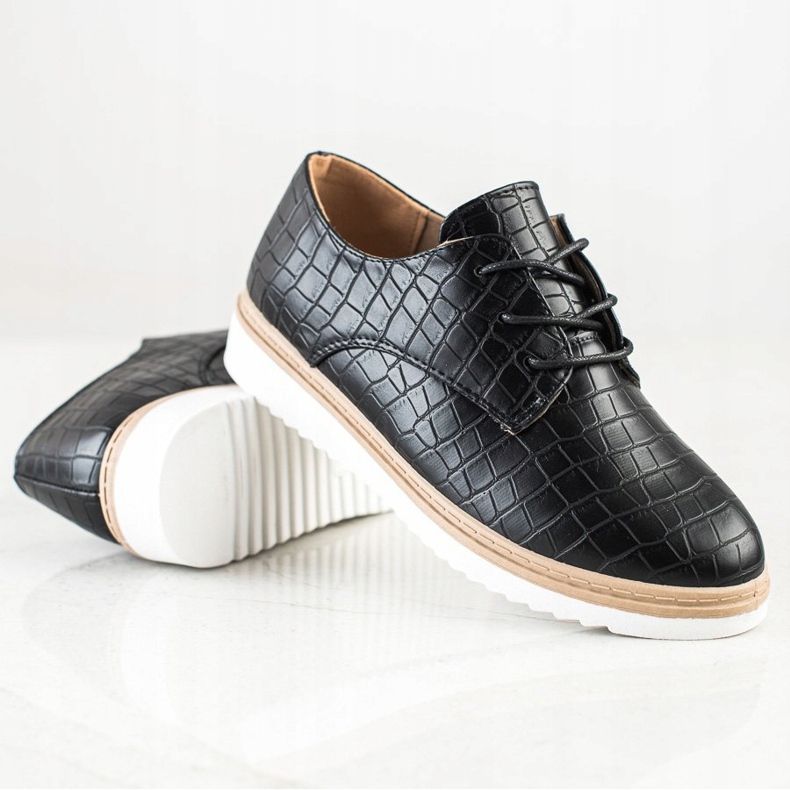 SHELOVET Scarpe nere con stampa serpente nero 1