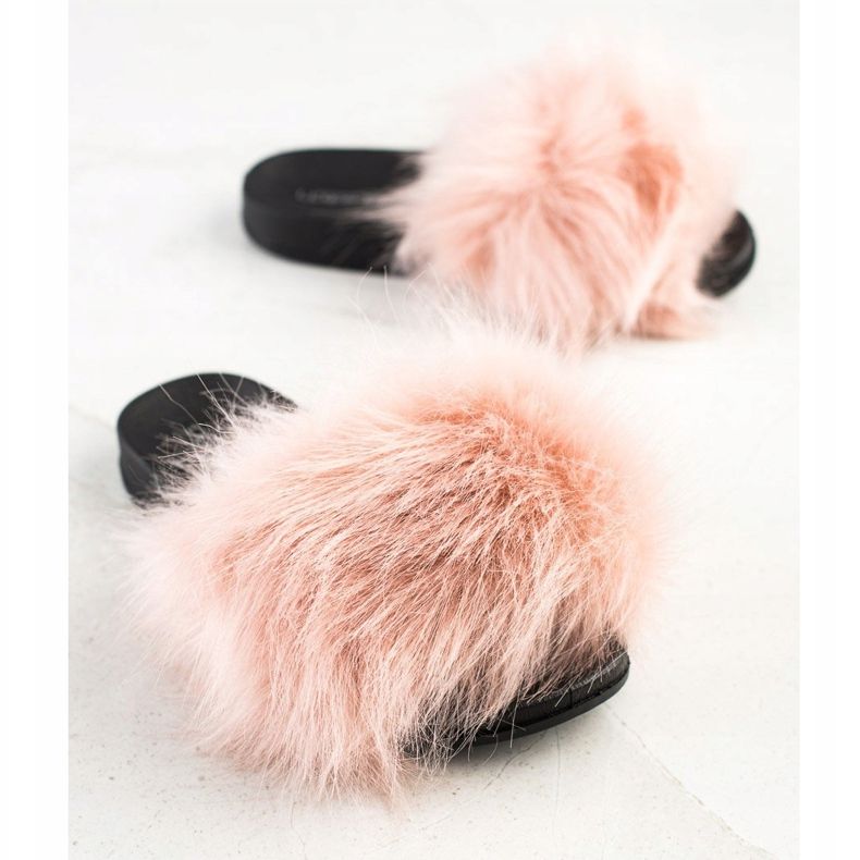 SHELOVET Pantofole Alla Moda Con Pelliccia rosa 1