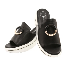 Filippo Comode ciabatte sulla piattaforma FILI PPO DK2318 / 21 BK nero d'oro 2