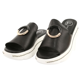 Filippo Comode ciabatte sulla piattaforma FILI PPO DK2318 / 21 BK nero d'oro 1