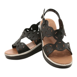 Sergio Leone Sandali eco-scick femminili neri sk041 nero 5
