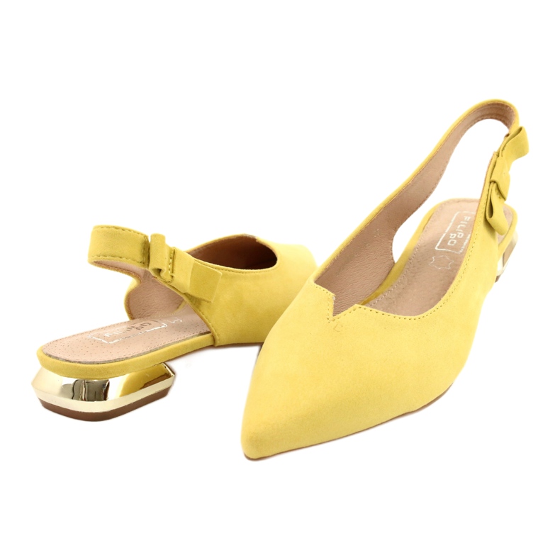 Filippo Décolleté Gialle Con Tacco Aperto FIILI PPO DP2092/21 YL d'oro 4