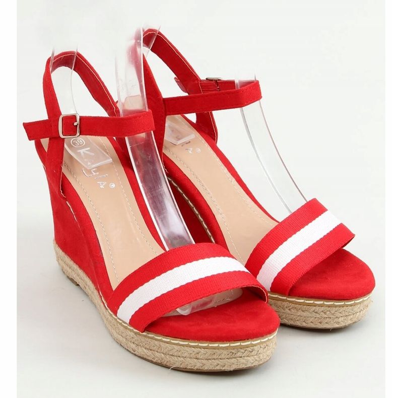 Sandali rossi con zeppa LL6320 Rosso 1