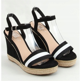 Sandali neri su una zeppa nera LL6320 Black nero 1