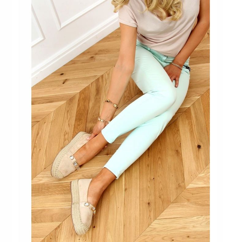 Espadrillas con pietre beige 100-131-SC-1 Beige 2