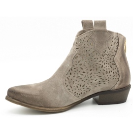 Exousite Stivali da donna in pelle traforata 1130 grigio 1