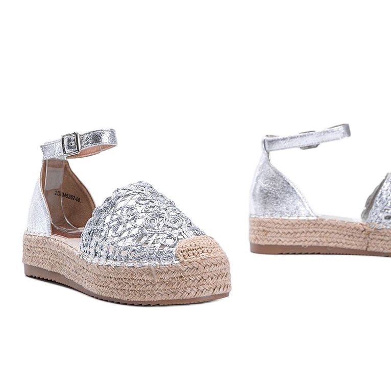 Espadrillas intrecciate argento di Chaisty 1