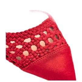 Décolleté rosse traforate sul palo Hana rosso 1