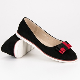 SHELOVET Ballerine in camoscio nero 1