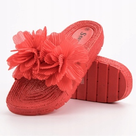 Seastar Pantofole Rosse Con Fiori rosso 1