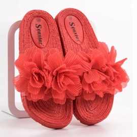 Seastar Pantofole Rosse Con Fiori rosso 2