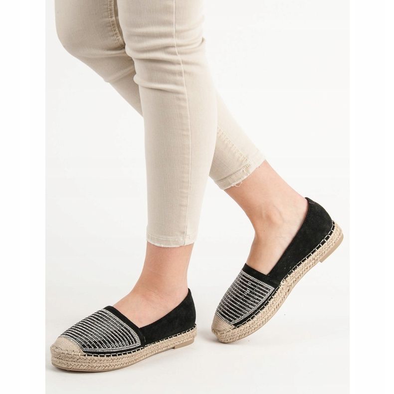 Vices Espadrillas Con Morse Cubic Zirconia nero 2