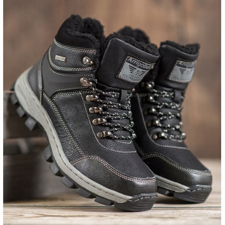 Arrigo Bello Stivali invernali stringati nero 1