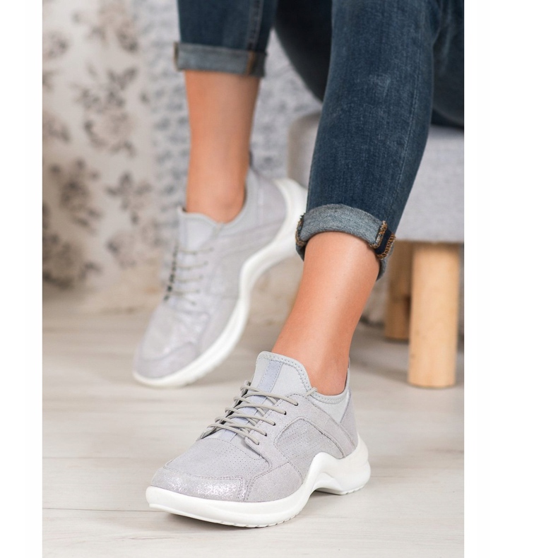 Scarpe sportive in pelle VINCEZA grigio 1