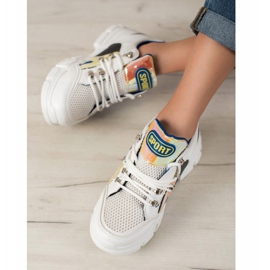 Bella Paris Sneakers alla moda con rete bianca multicolore 1