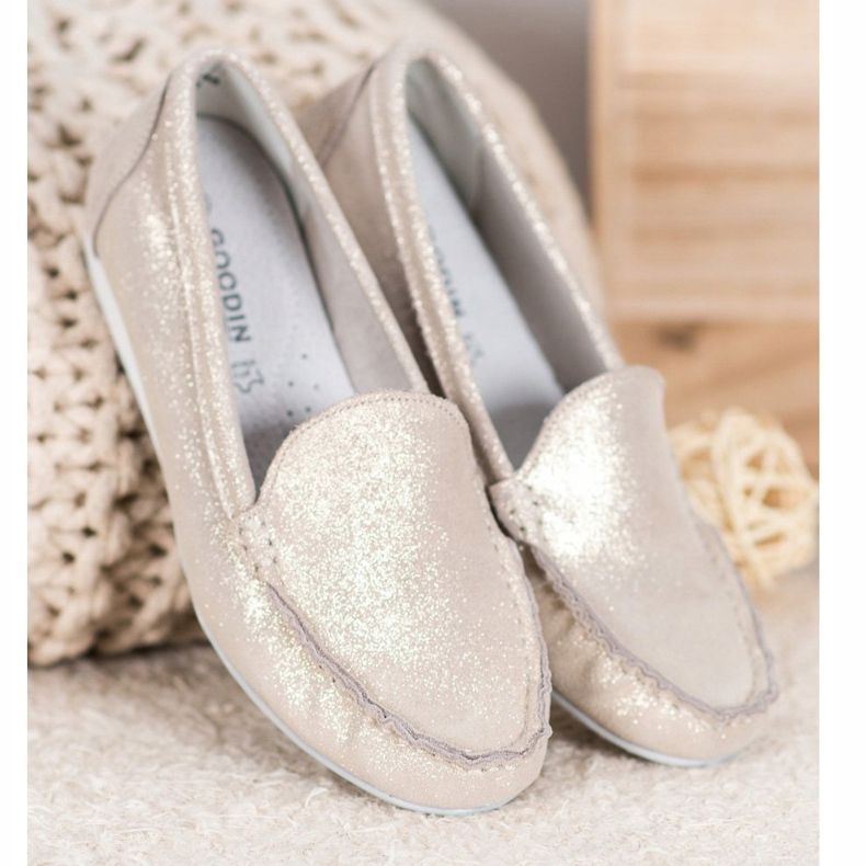 Goodin Mocassini Dorati Con Glitter d'oro 1
