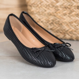 SHELOVET Ballerine nere intrecciate nero 1