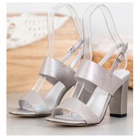 Goodin Sandali alla moda d'argento grigio 1