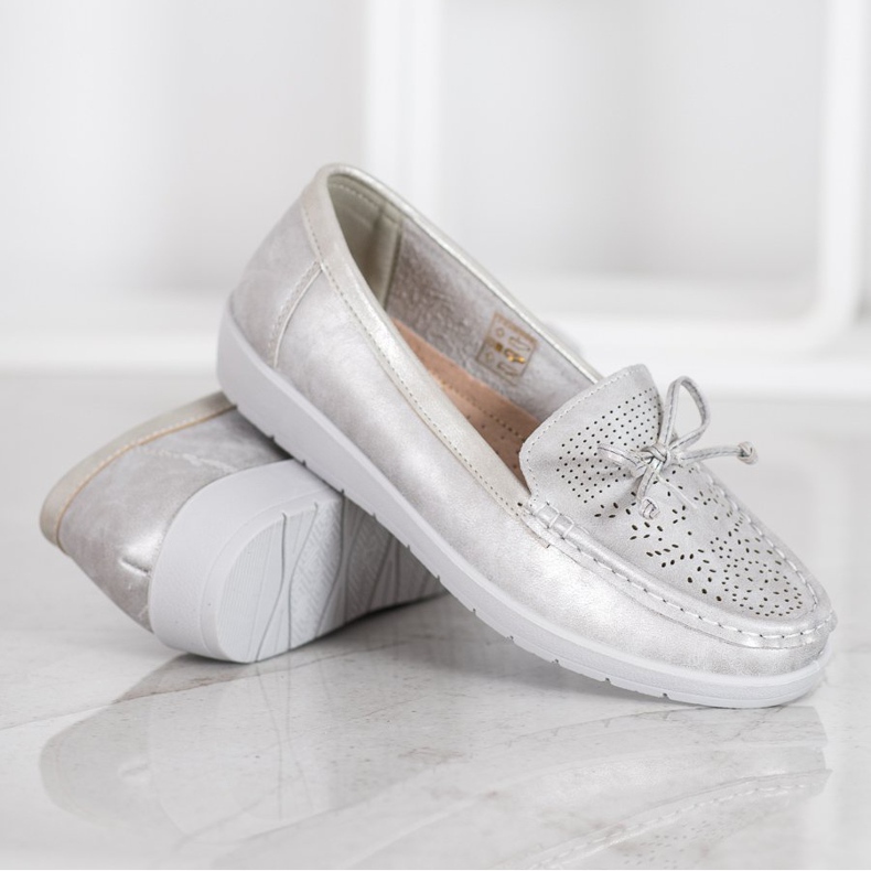 SHELOVET Mocassini comodi grigio 1