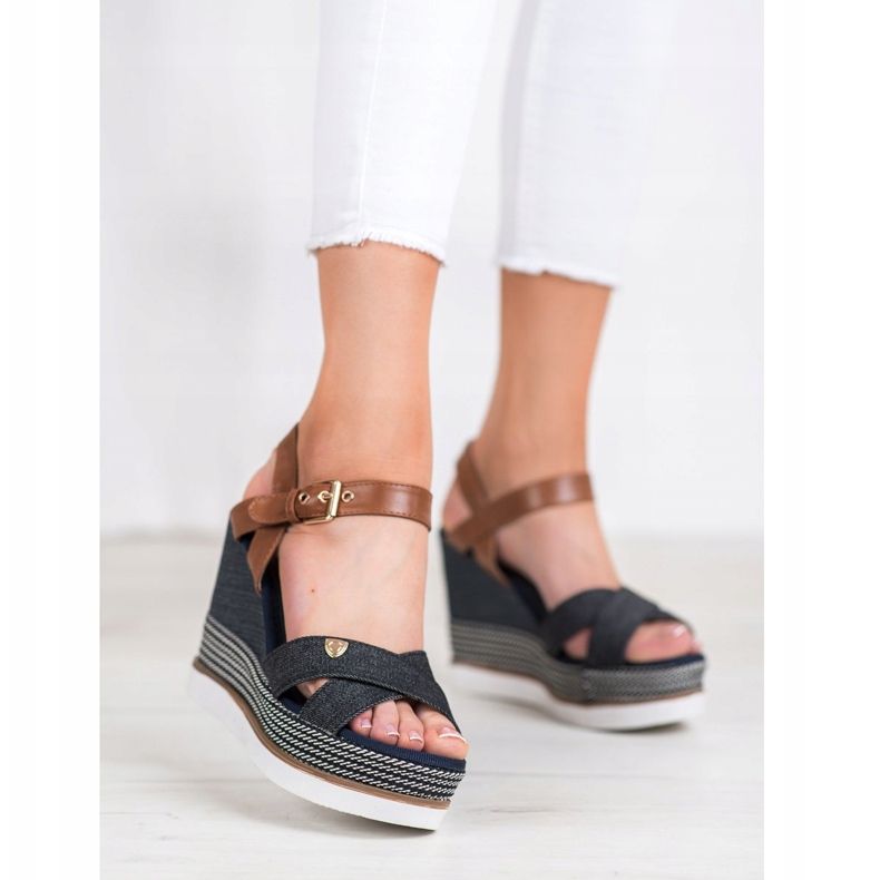 SHELOVET Sandali con zeppa multicolore 2