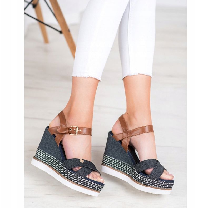 SHELOVET Sandali con zeppa multicolore 1