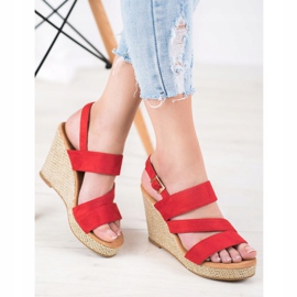 Small Swan Sandali rossi sulla zeppa rosso 2