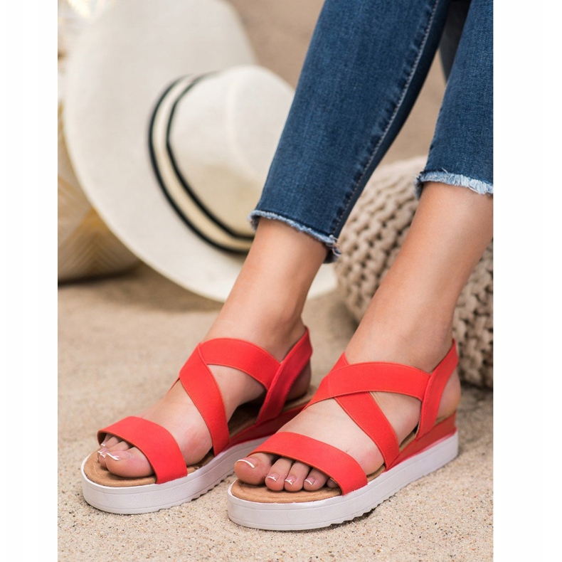 SHELOVET Sandali rossi con elastici rosso 1