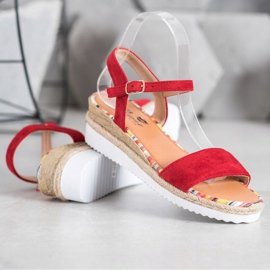 Yes Mile Comodi sandali in pelle scamosciata rosso 1