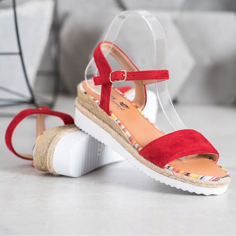 Yes Mile Comodi sandali in pelle scamosciata rosso 1