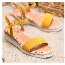 Yes Mile Comodi sandali in pelle scamosciata giallo 1