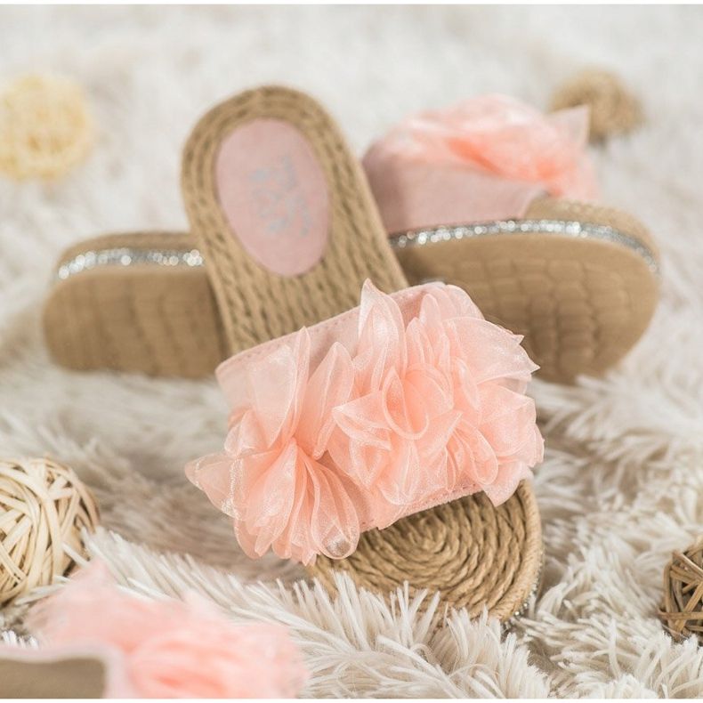 Small Swan Pantofole Con Ornamento rosa 1