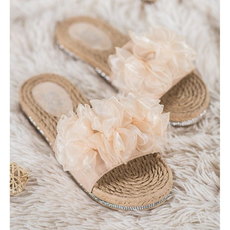 Small Swan Pantofole Con Ornamento beige 2