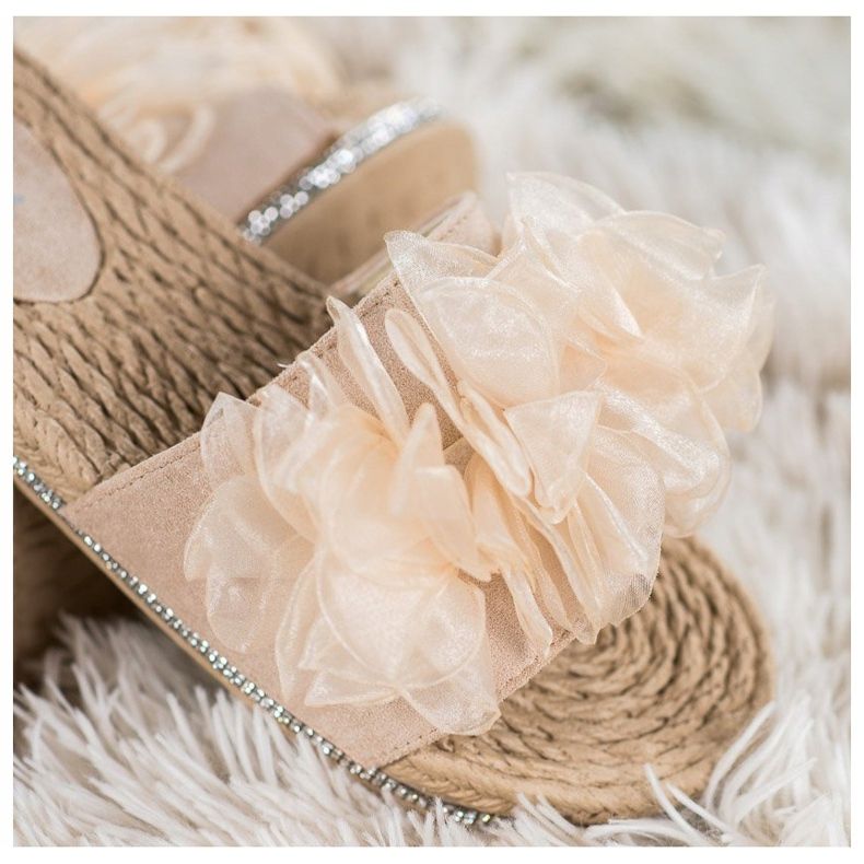 Small Swan Pantofole Con Ornamento beige 1